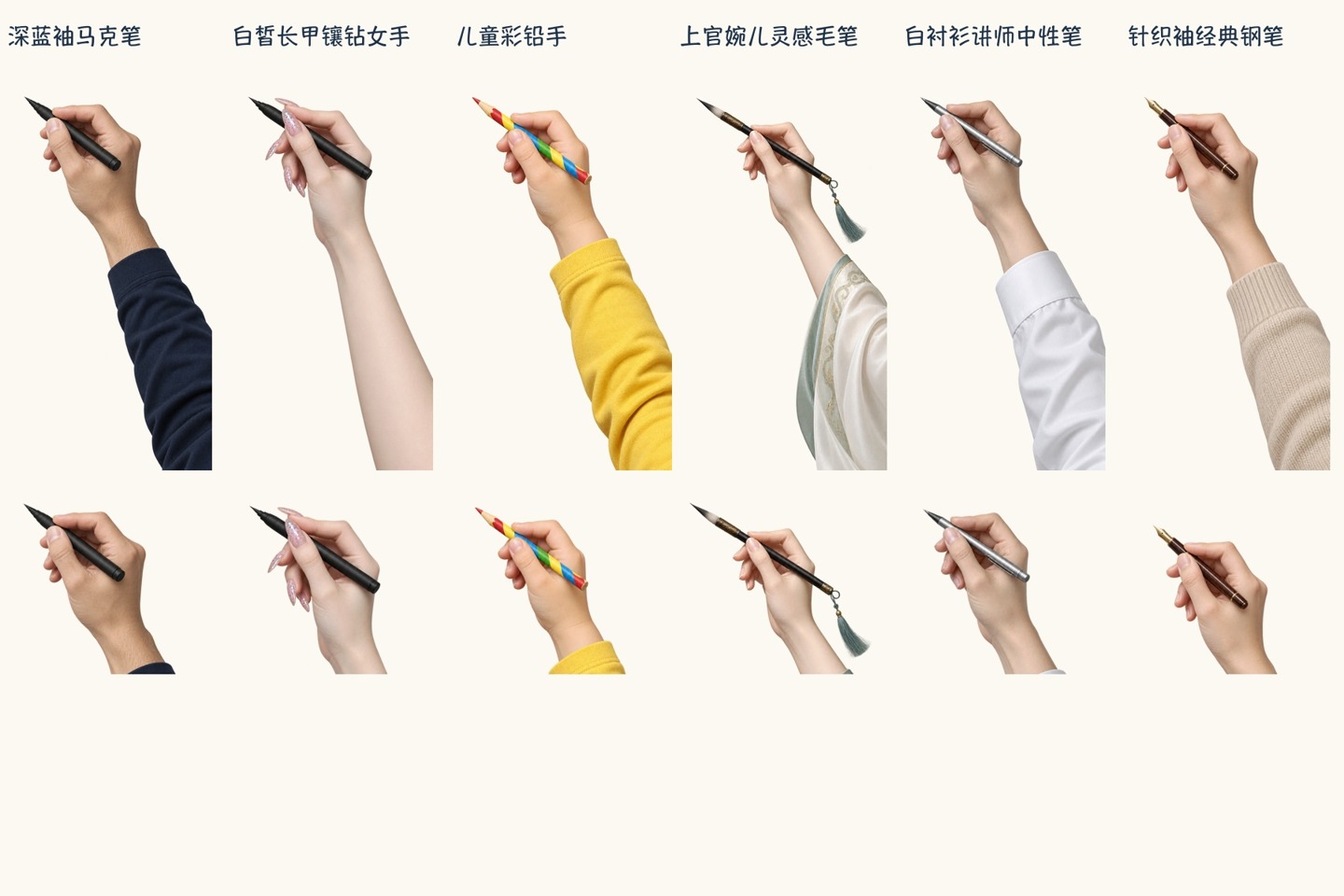 图：六款手臂预设总览
